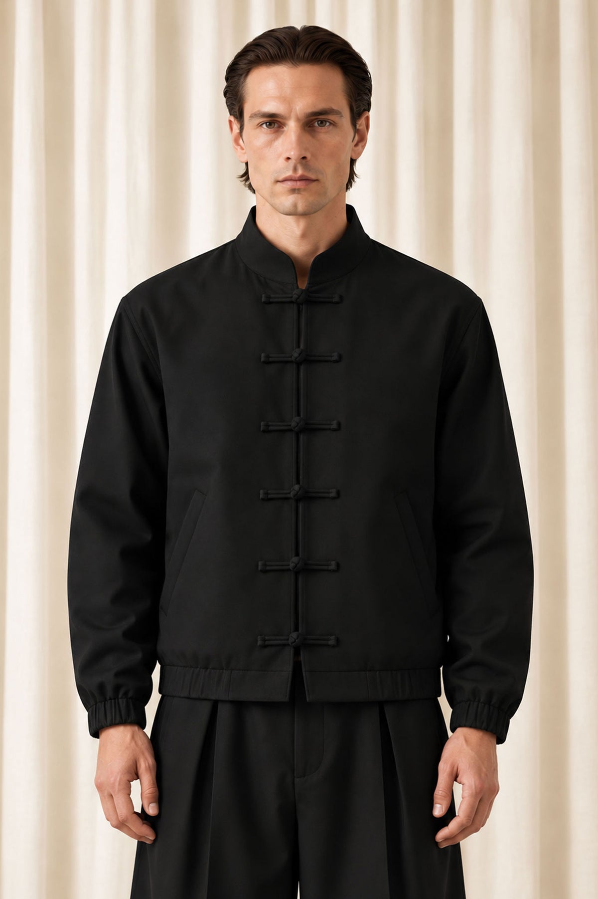 Black Jacket with Knot Closures