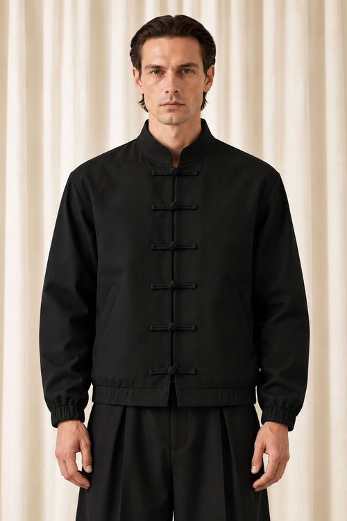 Black Jacket with Knot Closures